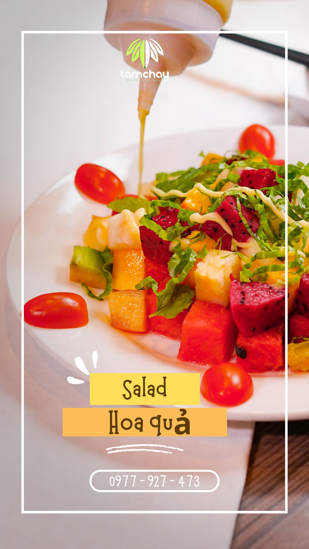 Salad hoa quả sốt chanh leo - Món ăn healthy cho sức khỏe.